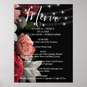 Poster Chaîne florale bordeaux
