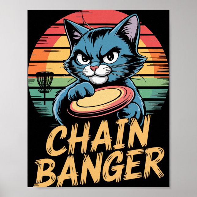 Poster Chaîne Nger Disc Golf Humour de Chat  (Devant)