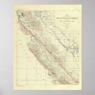 Poster Chaînes de côte montrant la crevasse de San