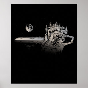 Poster Chainsaw Woodworker Cadeau Hommes Lumberjack Arbor