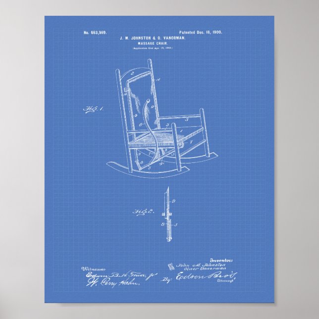 Poster Chaire de massage 1900 Plan directeur de l'art des (Devant)