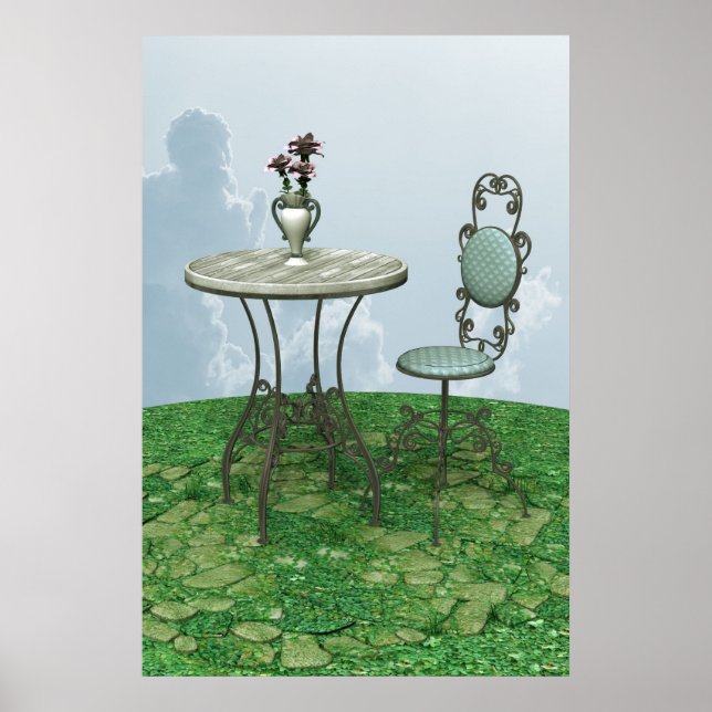 Poster Chaise bleue (Devant)