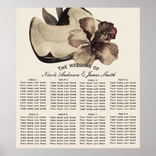 Poster Chaise de mariage vintage tropicale noix de coco e