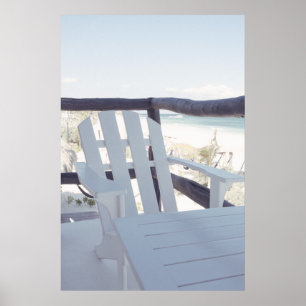Poster Chaise de plage sur le balcon