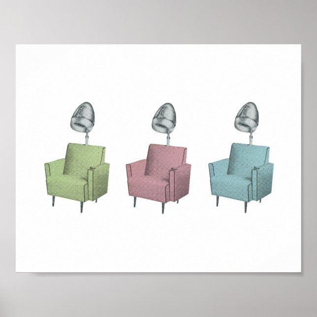 Poster Chaise de séchoir Retro Pop Art Salon 8x10 (Devant)