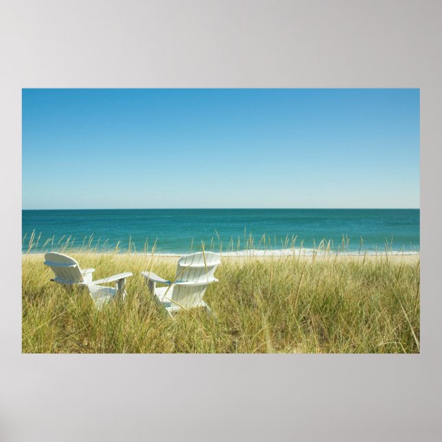 Poster Chaises Adirondack dans les Dunes (Devant)