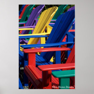 Poster Chaises Adirondack de couleur arc-en-ciel