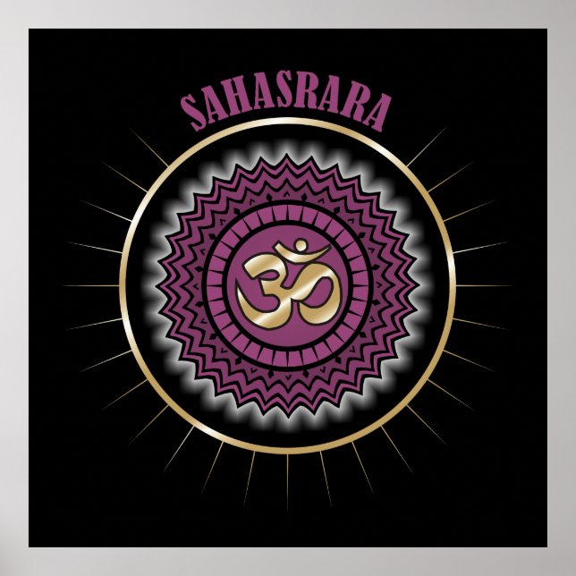 Poster Chakra de la Couronne pourpre sahasrara (Devant)
