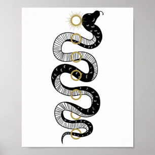 Poster Chakra Serpent Soleil Vintage Kundalini Hindouisme