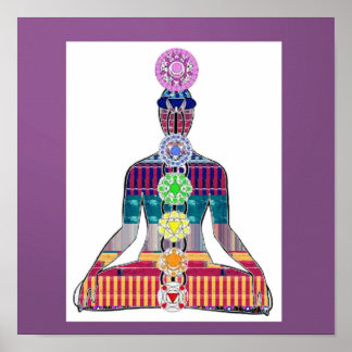 Poster CHAKRA Yoga Diagramme de méditation Karma LOVE NVN