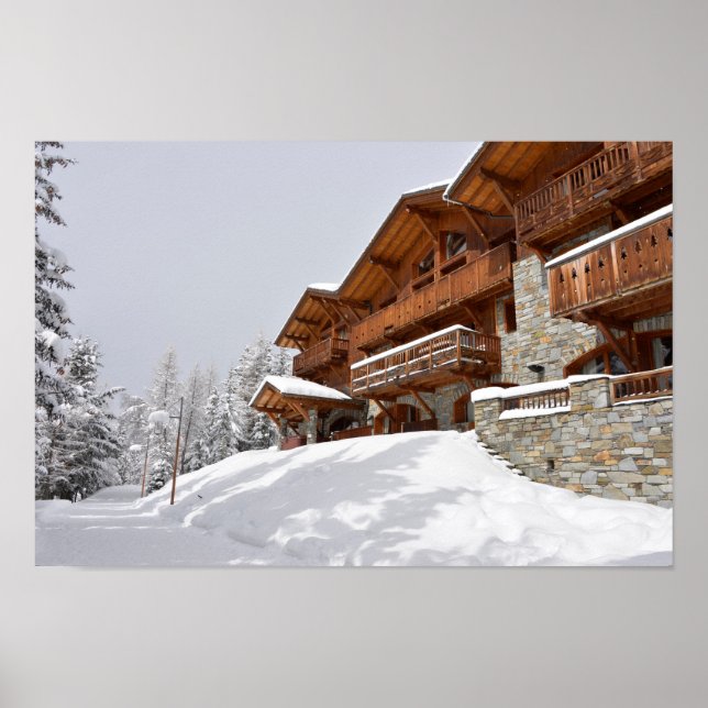Poster Chalet de station de ski (Devant)