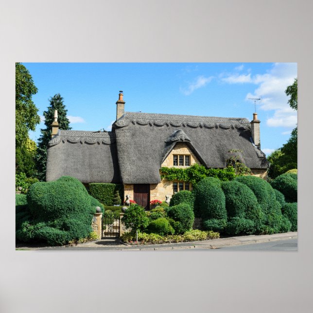 Poster Chalet de toit de chaume dans Chipping Campden pos (Devant)