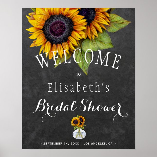 Poster Chalet de tournesol automne nuptiale douche (Devant)