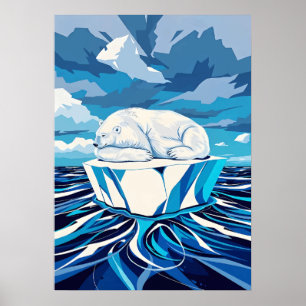 Poster Chaleur à l'ours polaire - Conception minimaliste