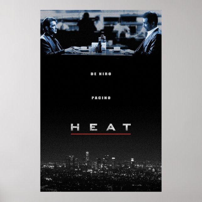 Poster Chaleur dirigée par Michael Mann Robert De Niro Al (Devant)