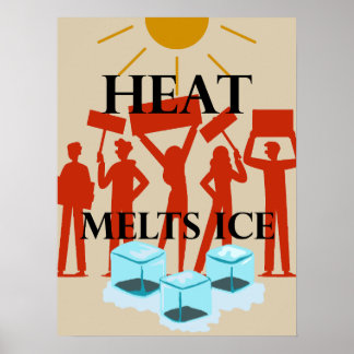 Poster Chaleur Fait Fondre la Glace Protestation 
