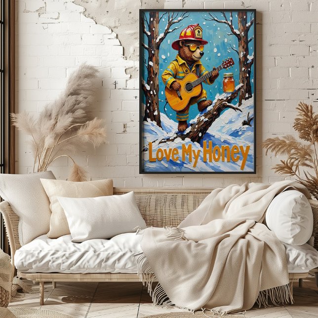 Poster Chaleur hivernale : Harmonie de miel de l'ours (Créateur téléchargé)