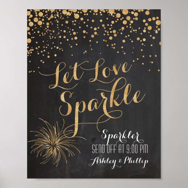 Poster Chalk Parties scintillant Let Love Sparkle, Sparkl (Devant)