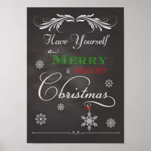 Poster Chalkboard-Ayez-Vous un joyeux et brillant Christm