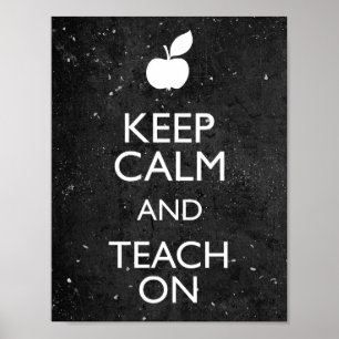Poster Chalkboard Gardez le calme et apprenez en classe
