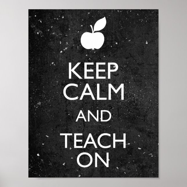 Poster Chalkboard Gardez le calme et apprenez en classe (Devant)