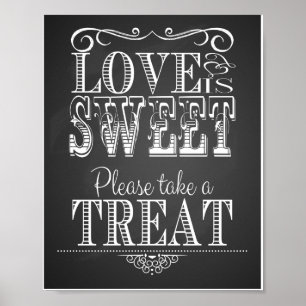 Poster Chalkboard L'amour Mariage est doux Imprimer