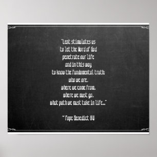 Poster Chalkboard Lent Signifiant Pape Benoît XVI Pâques