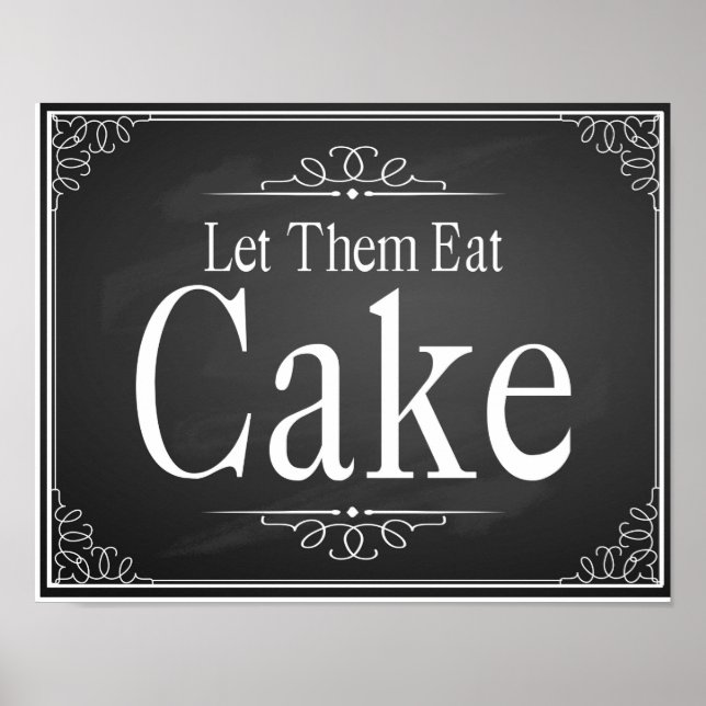 Poster Chalkboard Mariage fête "Laissez-les manger du gât (Devant)