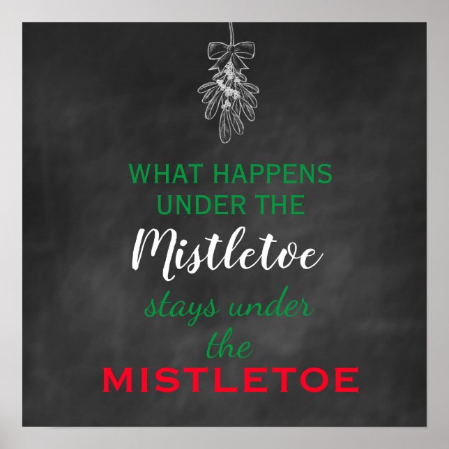 Poster Chalkboard Mistletoe Holiday (Devant)