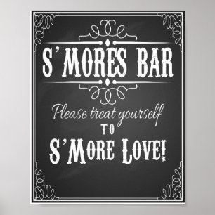 Poster Chalkboard S'more Bar marque de mariage