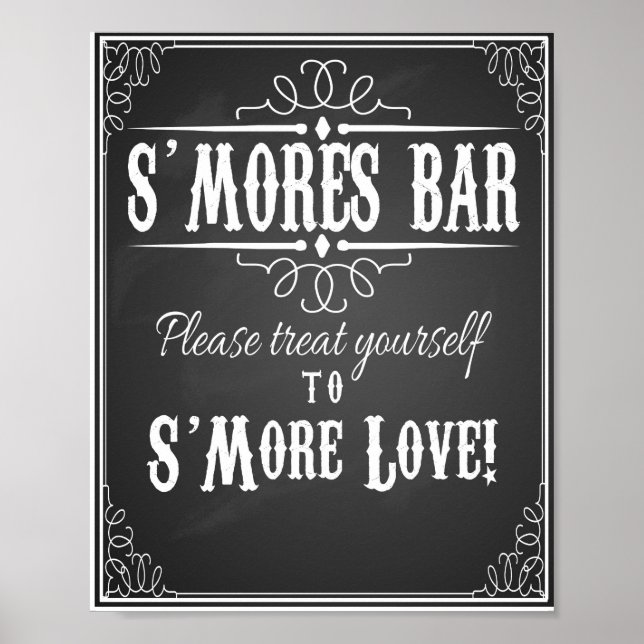 Poster Chalkboard S'more Bar marque de mariage (Devant)