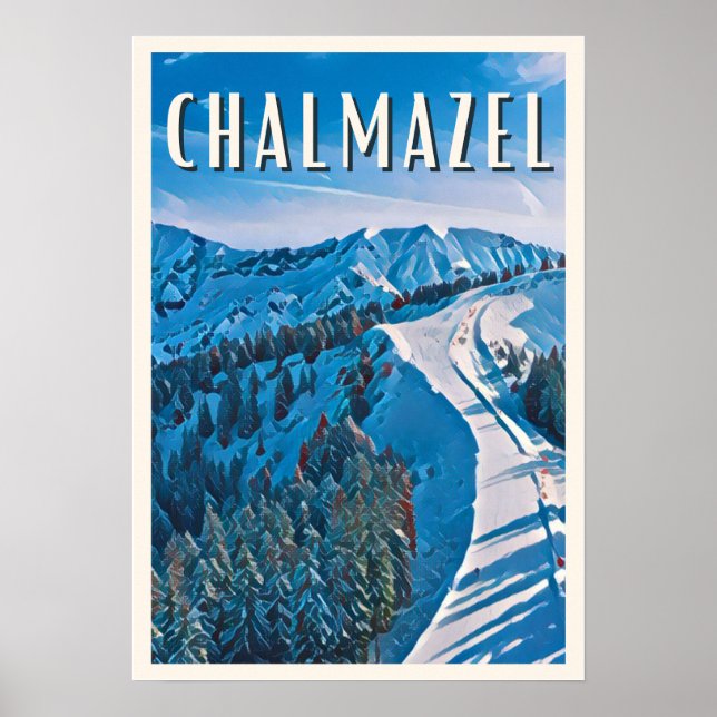 Poster Chalmazel Station de ski (Devant)