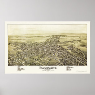 Poster Chambersburg, PA Carte panoramique - 1894