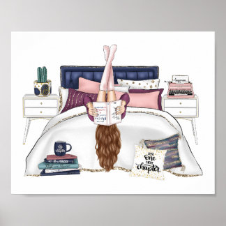 Poster Chambre confortable Lecture Scène d'art pour les a