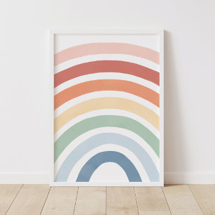 Poster Chambre d'enfants arc-en-ciel aquarelle