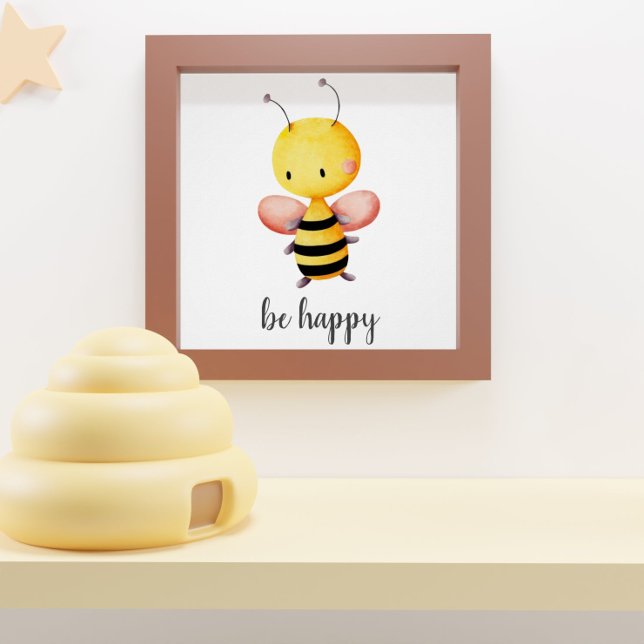 Poster Chambre d'enfants Bébé Abeille Heureuse (Créateur téléchargé)