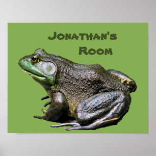 Poster Chambre d'enfants grenouille géante personnalisée