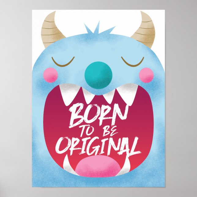 Poster Chambre des garçons au monstre bleu (Devant)