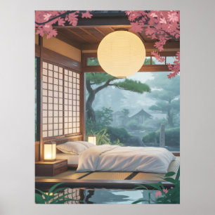 Poster Chambre japonaise Zen Mur Minimaliste Tatami 
