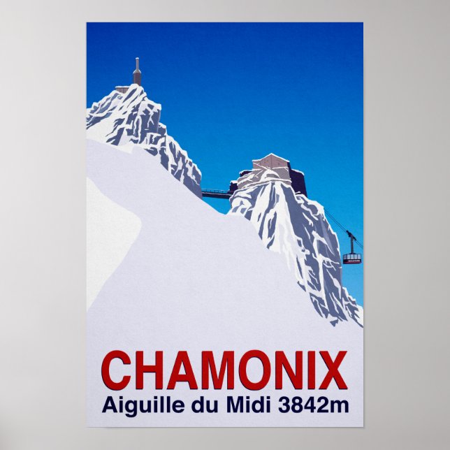 Poster Chamonix Station de ski France (Devant)