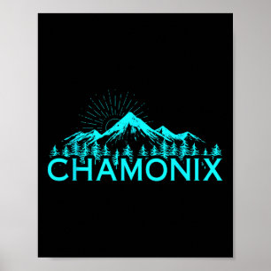 Poster Chamonix Station de ski France Ski alpin Français 