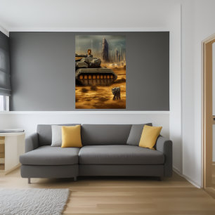 Poster Champ de bataille de Novum Desertum   AI Art Poste