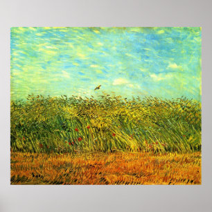 Poster Champ de blé avec une lark (van Gogh)