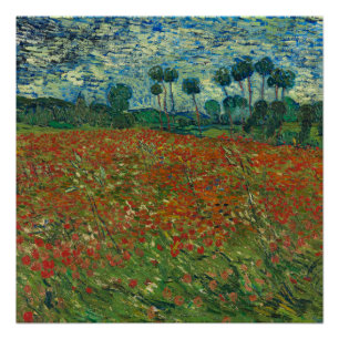 Poster Champ de coquelicots par Vincent van Gogh Beaux-ar
