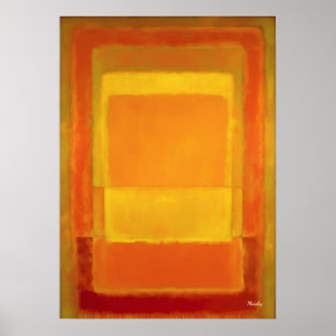 Poster Champ de couleur abstrait d'art moderne Teinte dor
