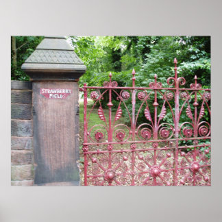 Poster Champ de fraises