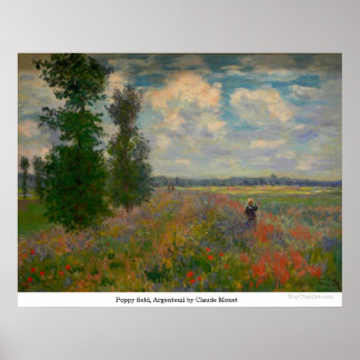 Poster Champ de pavot, Argenteuil par Claude Monet
