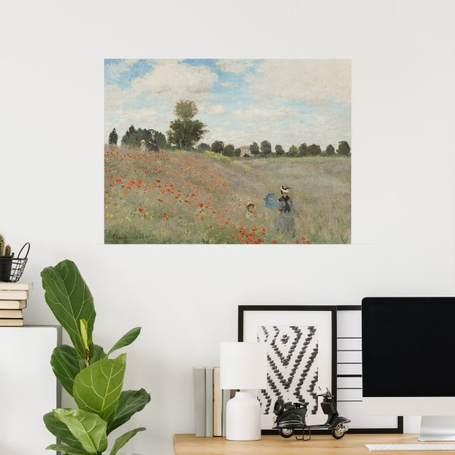 Poster Champ de pavot près d'Argenteuil par Claude Monet (Bureau à domicile)