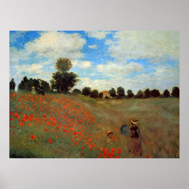 Poster Champ de pavot près d'Argenteuil par Claude Monet (Devant)