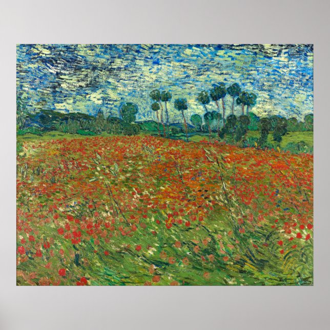 Poster Champ de pavot Vincent Gogh (Devant)